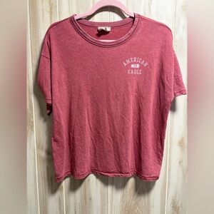 American Eagle Outfitters Maroon Cropped T-Shirt